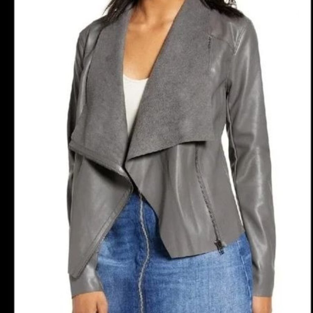 Anthropologie BLANKNYC Grey vegan leather jacket XL